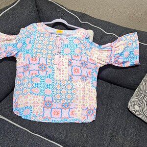 Ruby Rd Spring 3/4 Bell Sleeve Blouse - XL